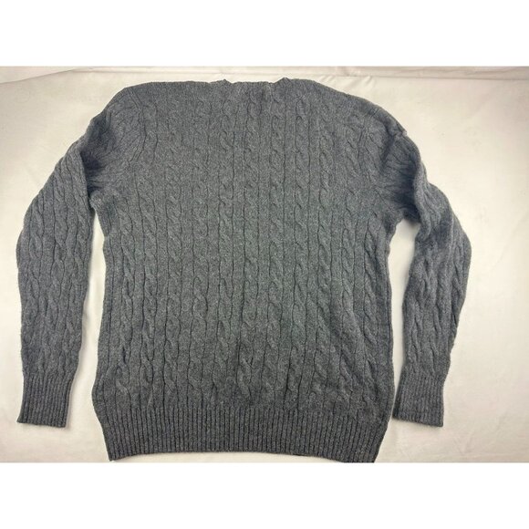 POLO RALPH LAUREN Mens Gray 100% Cashmere Cable Knit Crewneck Sweater sz.L - Picture 2 of 7